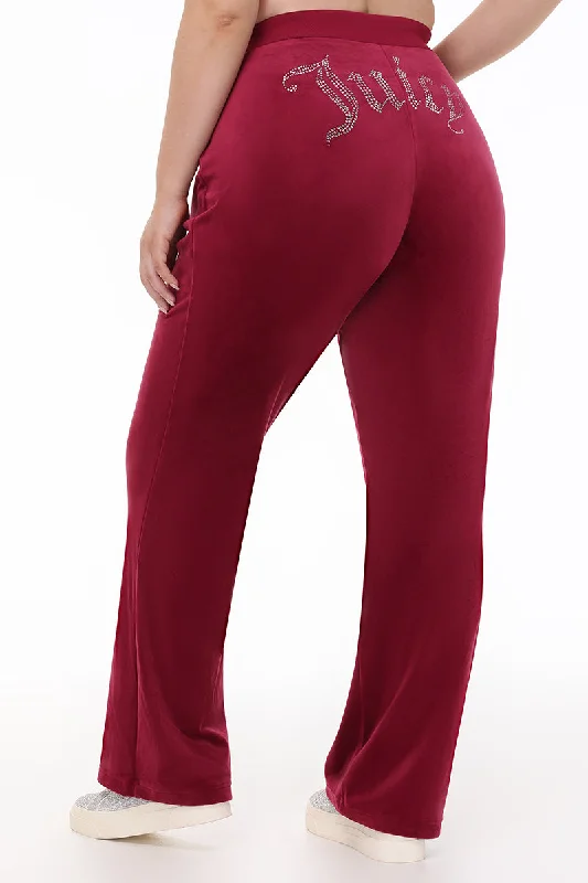 Soft Cotton Joggers-Plus-Size OG Big Bling Velour Track Pants