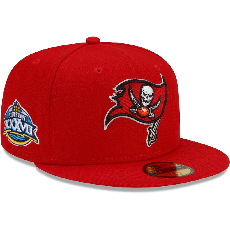 Trucker Hat-NEW ERA TAMPA BAY BUCCANEERS XXXVII SUPERBOWL PATCH 9FIFTY FITTED-RED