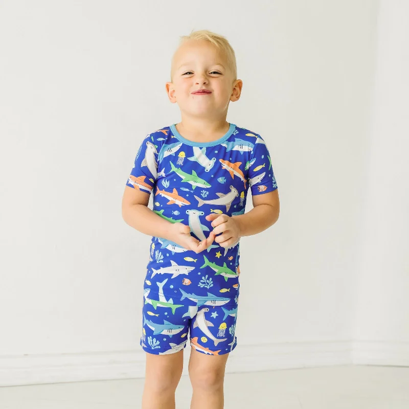 Outdoor Shorts-Rad Reef Two-Piece Short Sleeve & Shorts Pajama Set