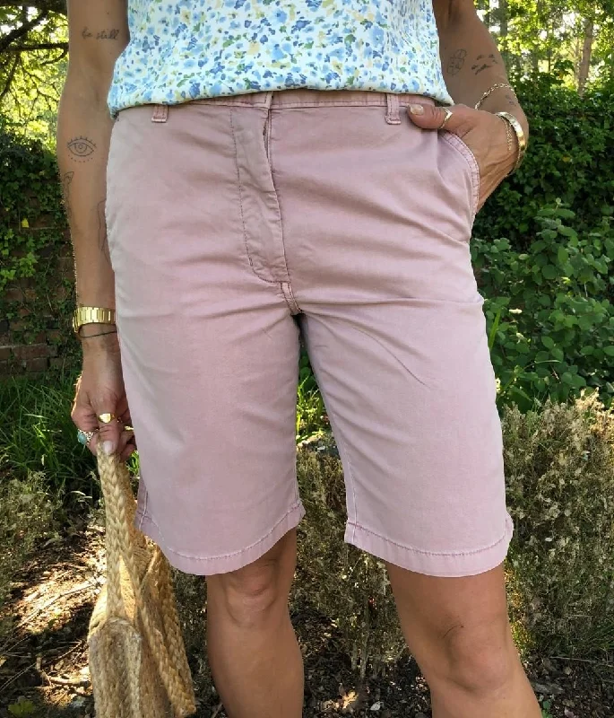 Cool Design Shorts-Pink High Waisted Chino Shorts