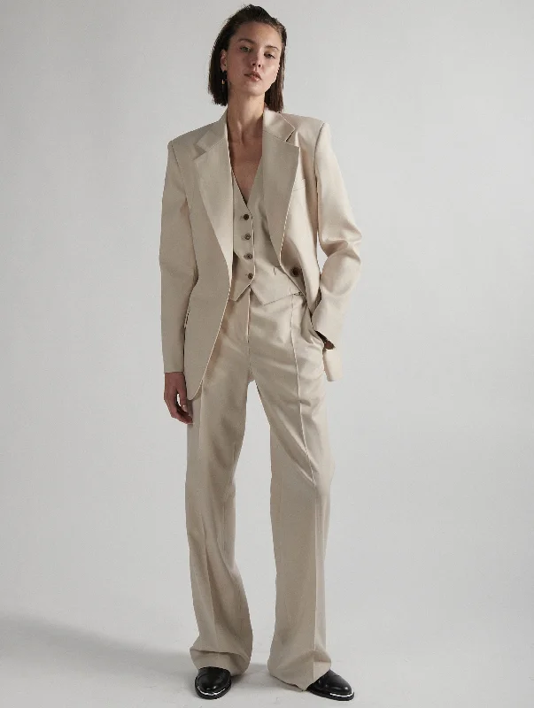 Smart Jacket-Off-white stretch wool gabardine suit jacket