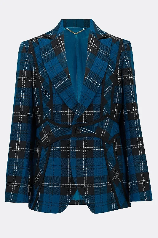 Versatile Jacket-AITCH JACKET IN  BLUE CHECK (made to order)