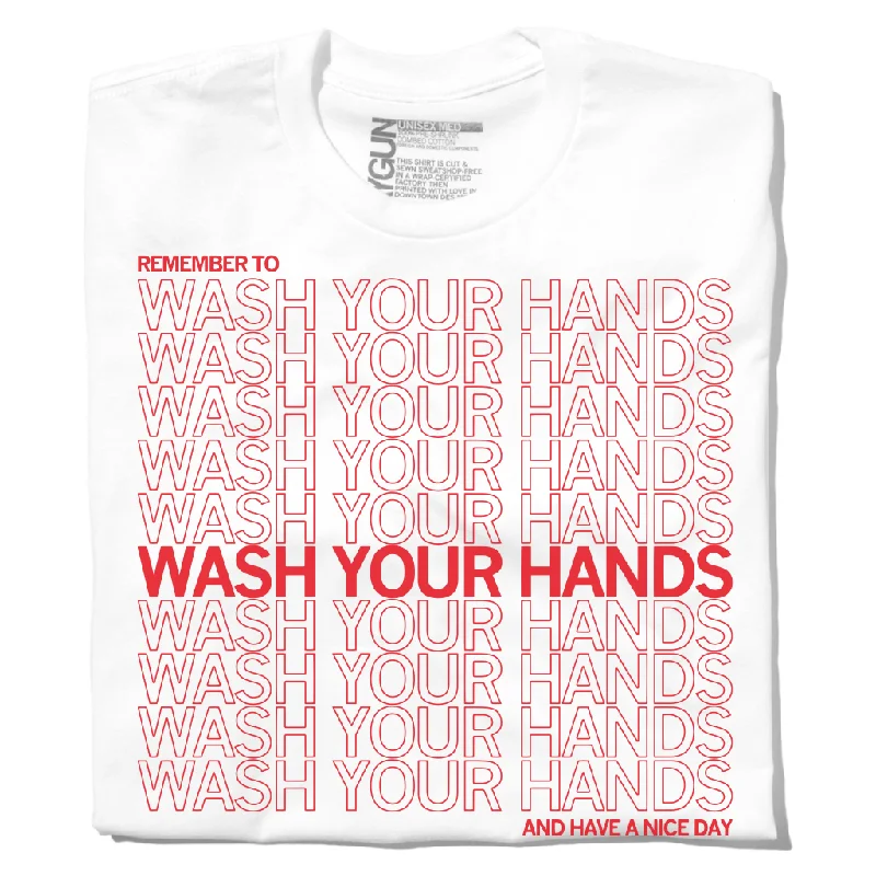 All-Occasion T-shirt-Wash Your Hands Repeating Pattern (R)