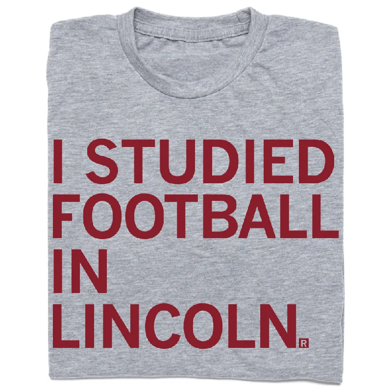 Printed Logo T-shirt-I Studied Football in Lincoln