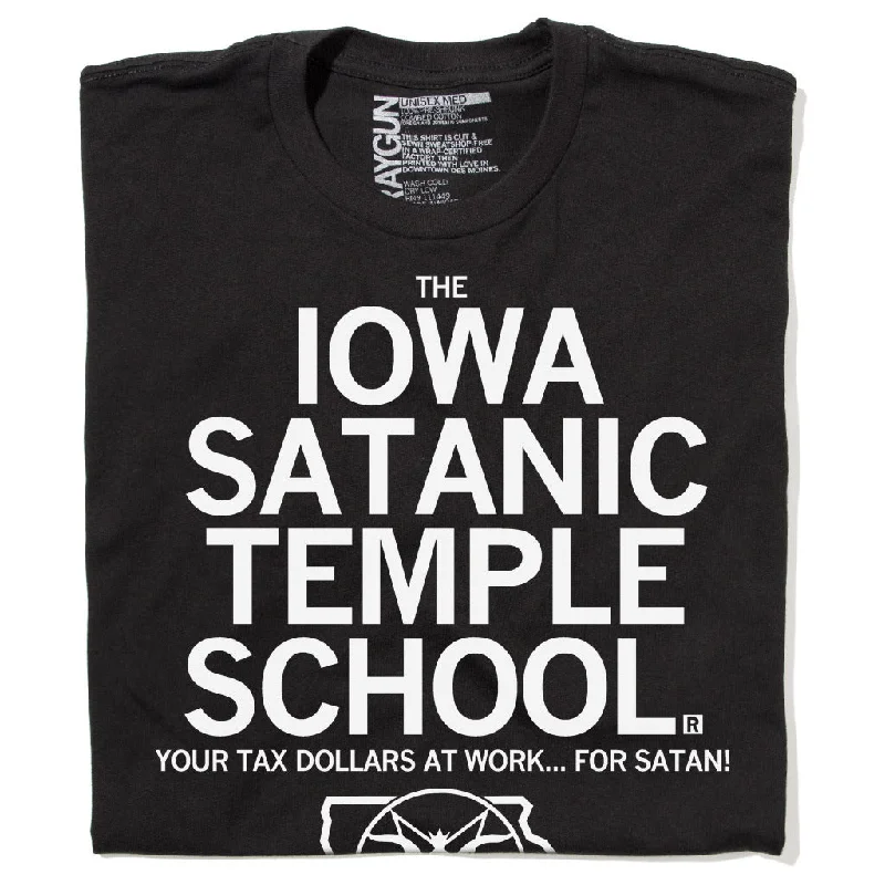 Hipster T-shirt-Iowa Satanic Temple School (R)