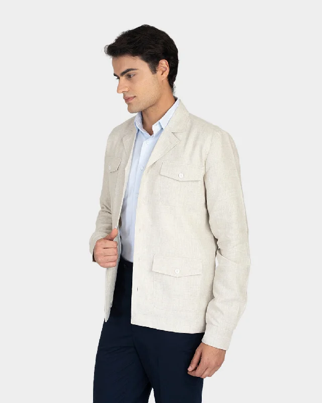 Customizable T-shirt-100% Linen Suiting Muslin Shirt Jacket