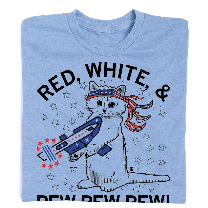 Colorful T-shirt-Red White & Pew Pew Pew