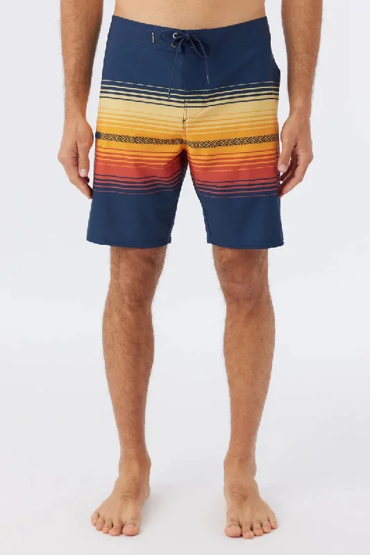 Sporty Beach Shorts-Hyperfreak Heat Stripe Line 19" Boardshorts