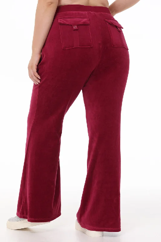 Bold Color Pants-Plus-Size Heritage Cotton Velour Track Pants