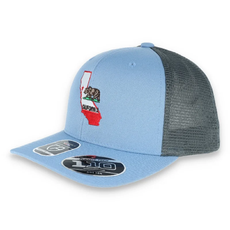 Fun Pattern Hat-THE COLISEUM CALIFORNIA STATE BEAR TRUCKER Flexfit® SNAPBACK Mesh Back HAT-ALLURE/GRAPHITE