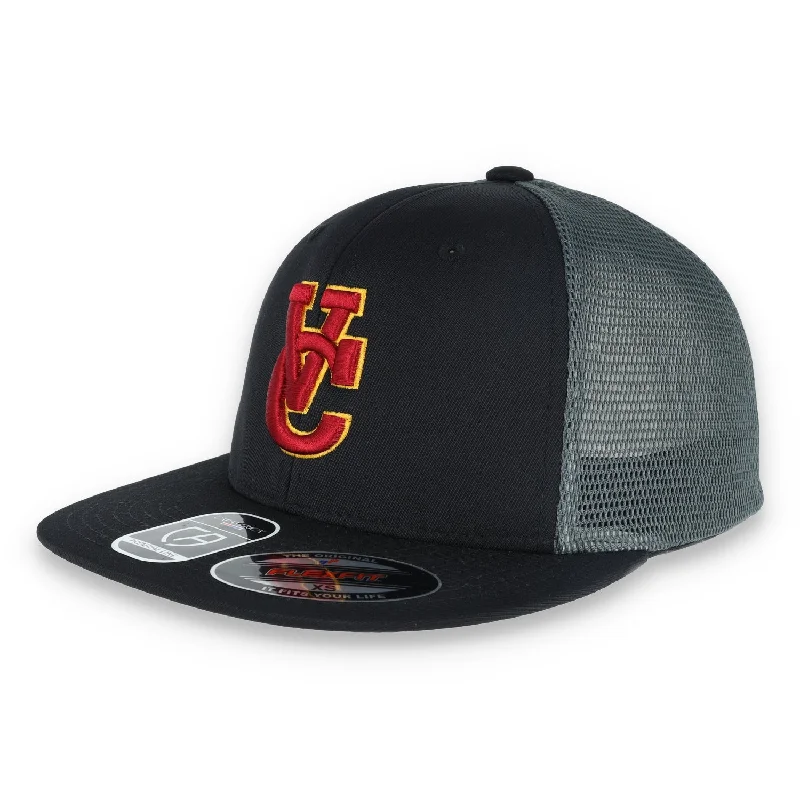 Baseball Hat-Flexfit® Vintage Crushers Performance Trucker Mesh Back Cap-BLACK/GRAPHITE