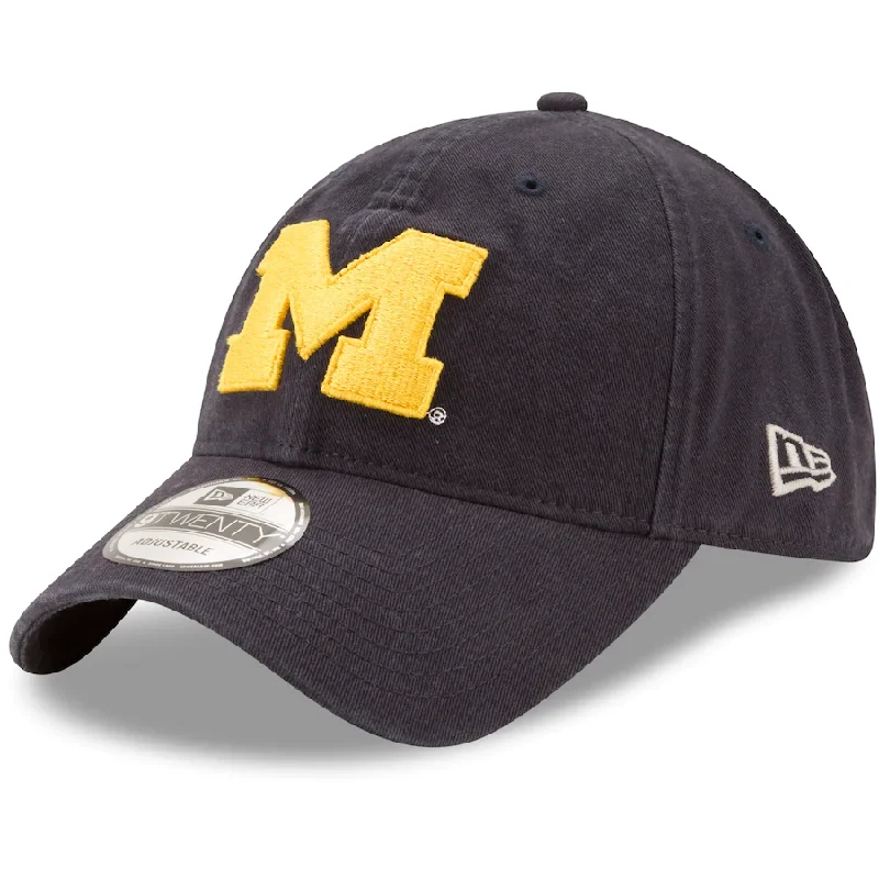 Outdoor Hat-Michigan Wolverines New Era Primary Logo Core 9TWENTY Adjustable Hat - Navy