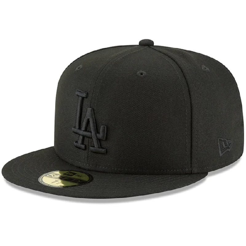 Quick-Dry Hat-LOS ANGELES DODGERS NEW ERA BASIC 59FIFTY FITTED-BLACK/BLACK