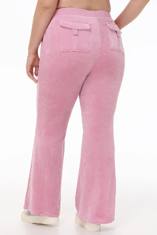 Athletic Fit Pants-Plus-Size Heritage Cotton Velour Track Pants