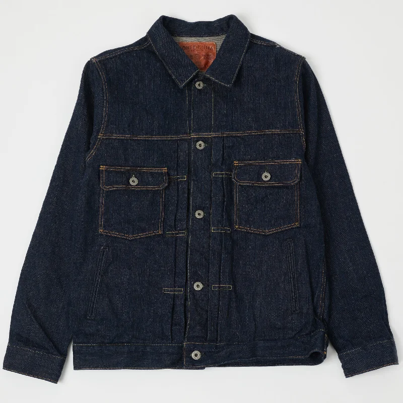 Designer Jacket-ONI 02506P-SHM 'Kiwami' Semi Hand Made 16oz Type II Denim Jacket - Rinsed