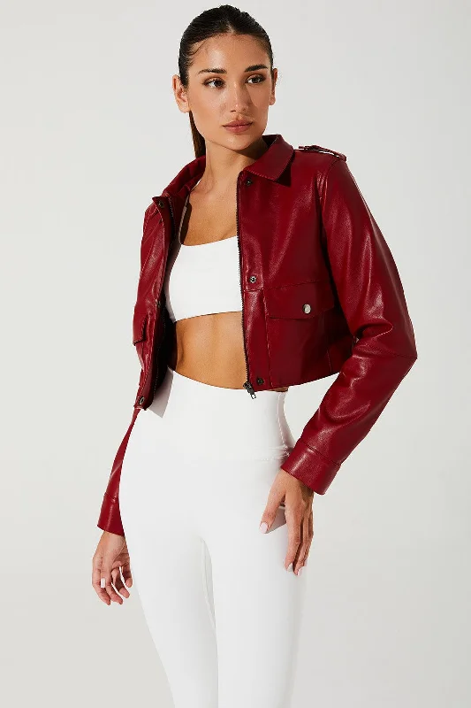 Vintage-Inspired Jacket-Urban Rebel Jacket - Viva Magenta