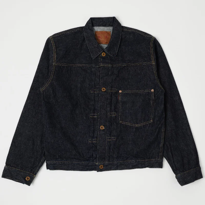 Winter Jacket-Full Count S2107W Type I Denim Jacket - Rinsed