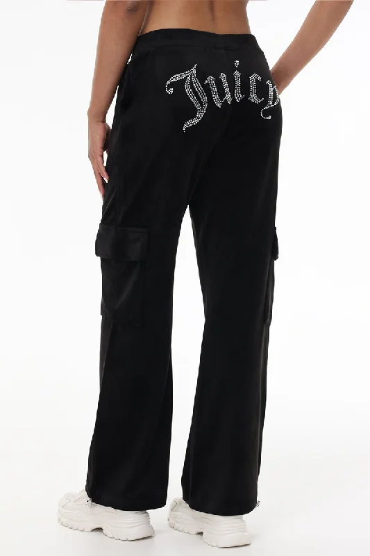 Fashion Joggers-Bling Velour Cargo Pant