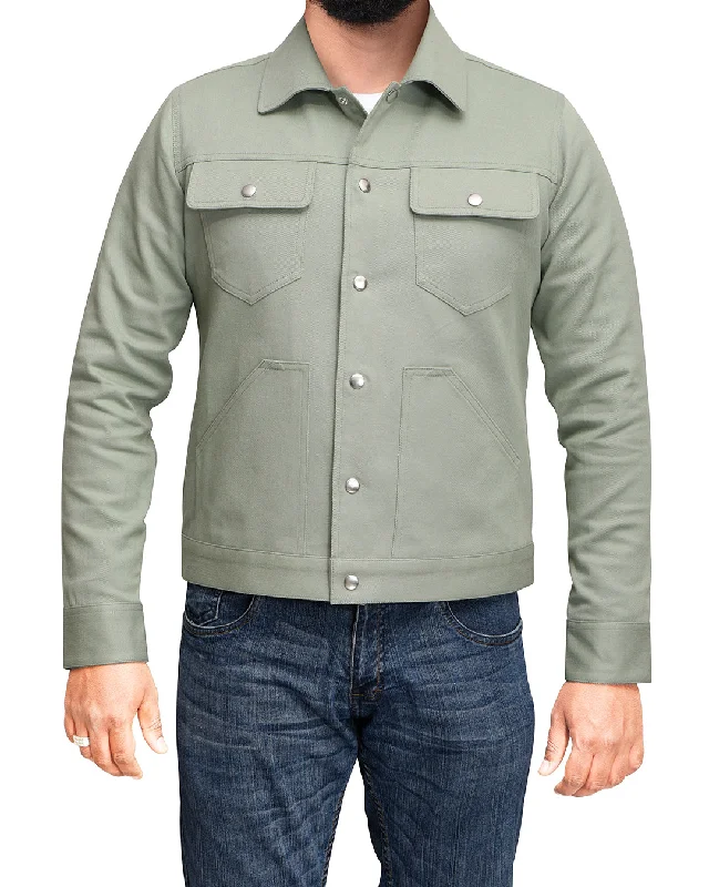 Varsity Jacket-Laurel Green Twill Jacket