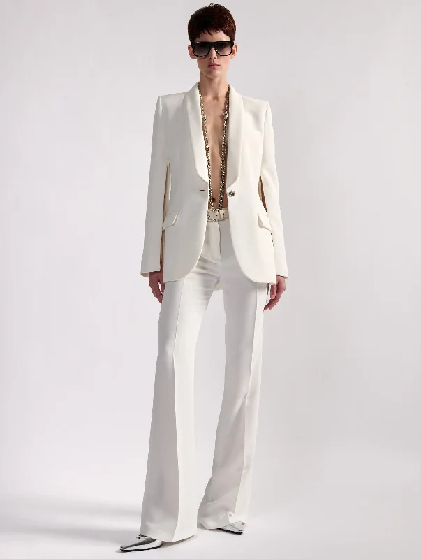 Lightweight Windbreaker-Zipped-sleeve suit jacket in ivory caddy