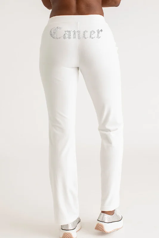 Comfortable Stretch Pants-Cancer Big Bling Velour Track Pants