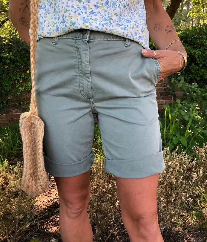 Stylish Denim Shorts-Khaki High Waisted Chino Shorts