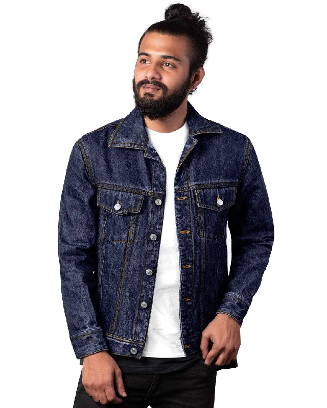 Windproof Jacket-Denim Jacket in Cool max Denim Blue