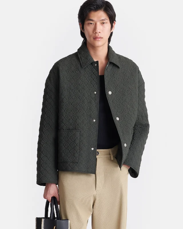 Vintage Jacket-Gibbson - Quilted Nylon Jacket - Dark Green