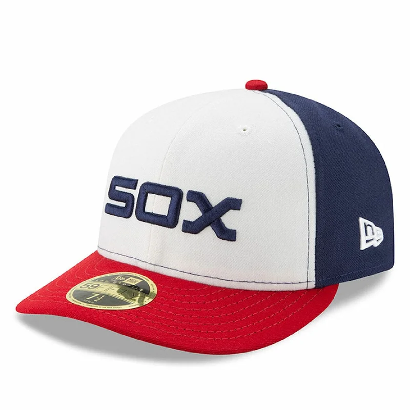 Wide Brim Hat-CHICAGO WHITE SOX LOW PROFILE NEW ERA ALTERNATIVE  AUTHENTIC COLLECTION 59FIFTY FITTED-ON-FIELD COLLECTION-WHITE/NAVY/RED