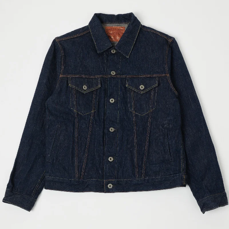 Outdoor Jacket-ONI 02525P-SHM 'Kiwami' Semi Hand Made 16oz Type III Denim Jacket - Rinsed