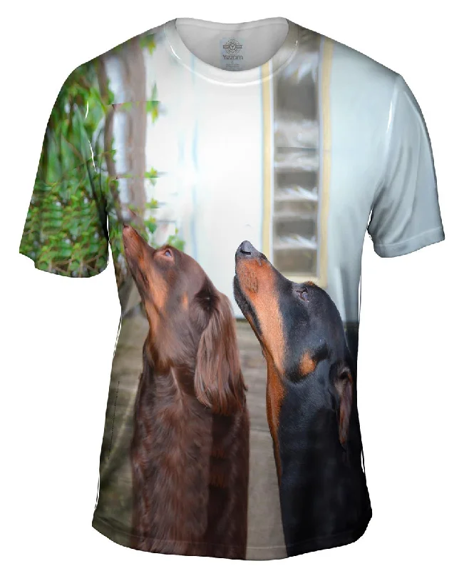 Summer Ready Tee-Dachshund Doberman Statues