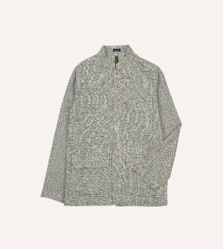 Stylish Jacket-Ecru Check Linen Forestiere Jacket