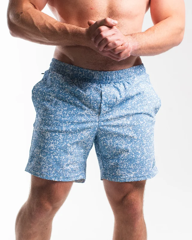 Bold Print Shorts-360Go 1Z Shorts - Slate Blue