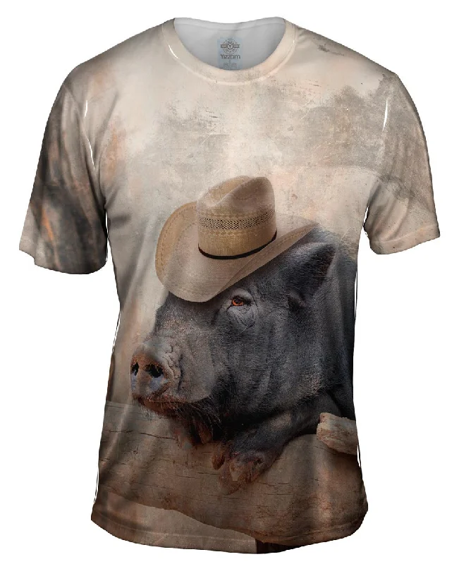 Soft Fit T-shirt-Cowboy Saloon Pig