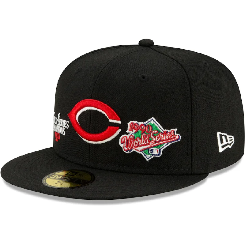 Sport Fan Hat-Cincinnati Reds New Era 1990 World Series Champions 59FIFTY Fitted Hat – Black