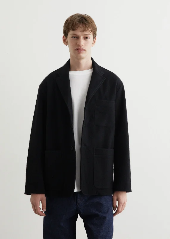 Bomber Jacket-Fox J Pure Wool Flannel Jacket