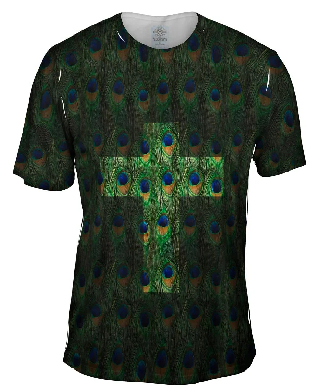 Summer T-shirt-Cross Peacock Animal Skin