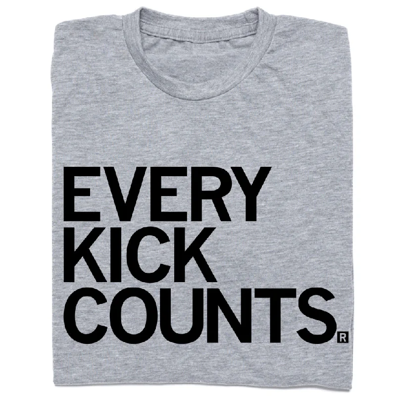 Bold Text T-shirt-Every Kick Counts Text