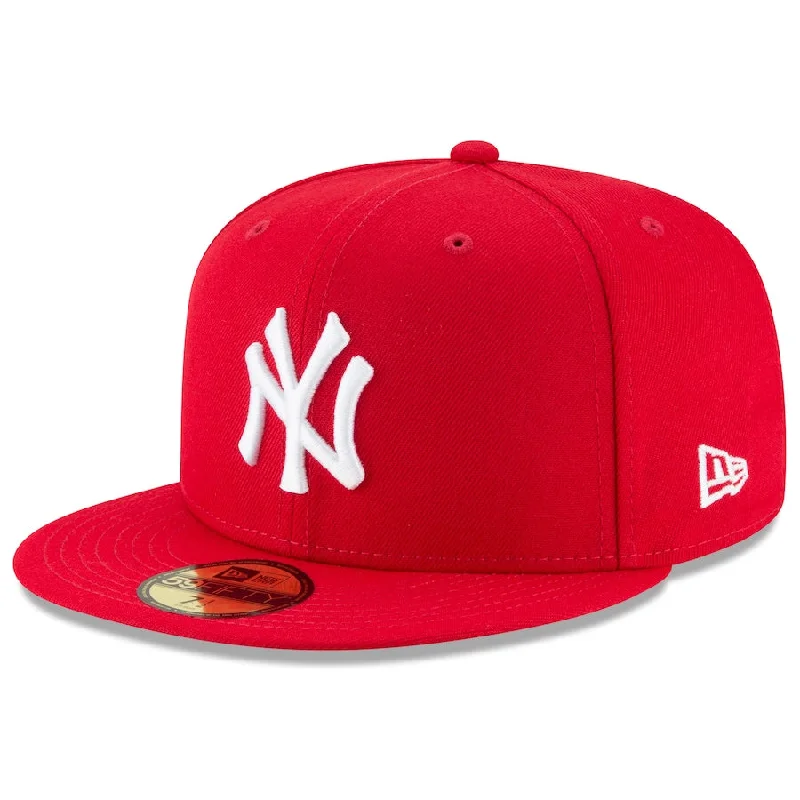 Casual Cap-New York Yankees 59FIFTY FITTED Hat- Scarlet