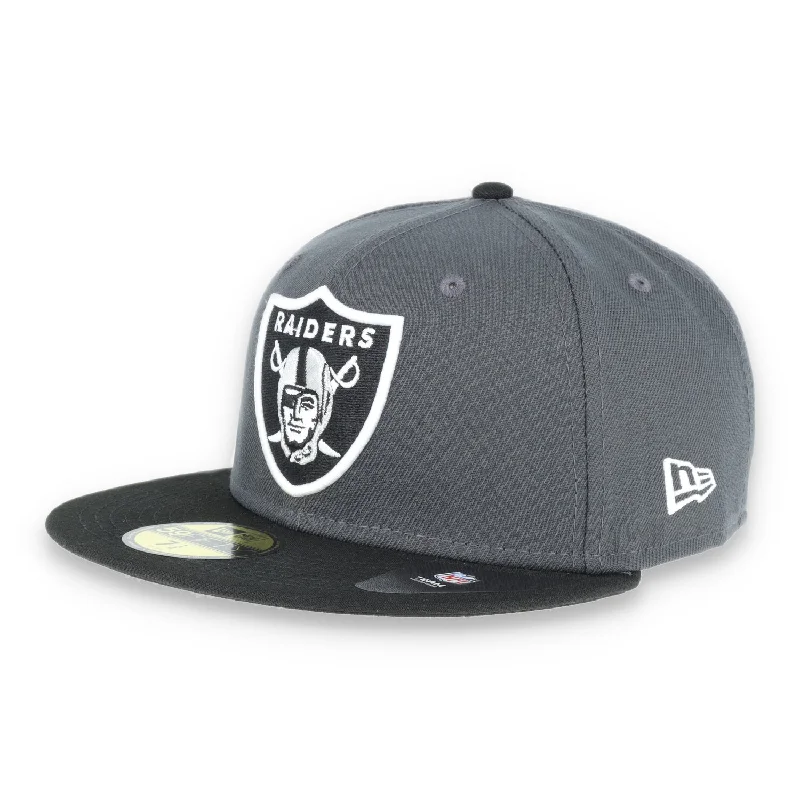 Sporty Trucker Hat-Las  Vegas Raiders New Era 59Fifty Fitted  Shield Logo -Black/Grey