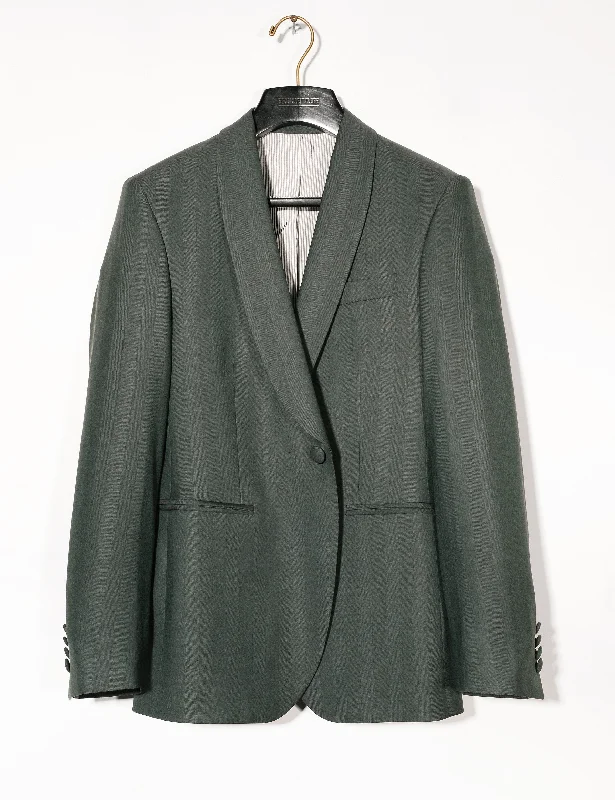 Customizable Jacket-FINAL SALE: BKT50 Shawl Collar Dinner Jacket in Wool Herringbone - Cyprus