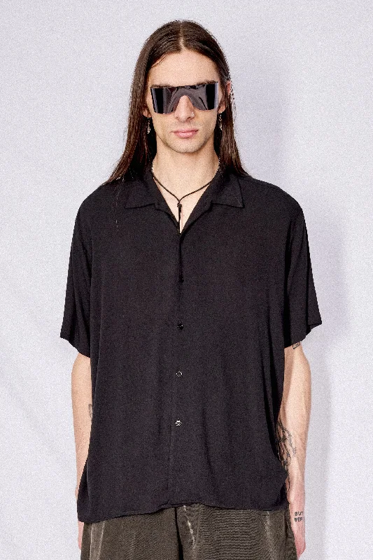 Bright Color T-shirt-Black Crepe Camp Shirt