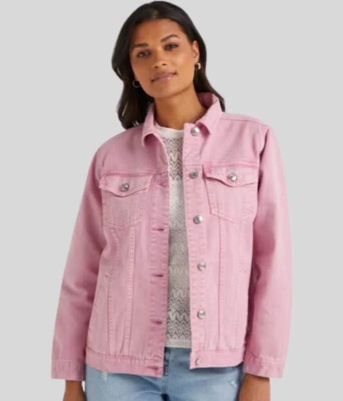 Waterproof Jacket-Pink Denim Jacket