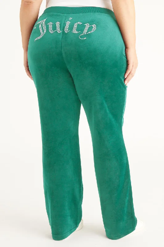 Soft Stretch Pants-Plus-Size OG Big Bling Velour Track Pants