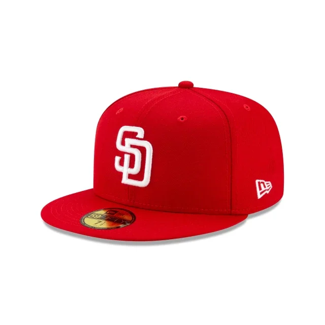 Designer Fedora-NEW ERA SAN DIEGO PADRES SCARLET BASIC 59FIFTY FITTED