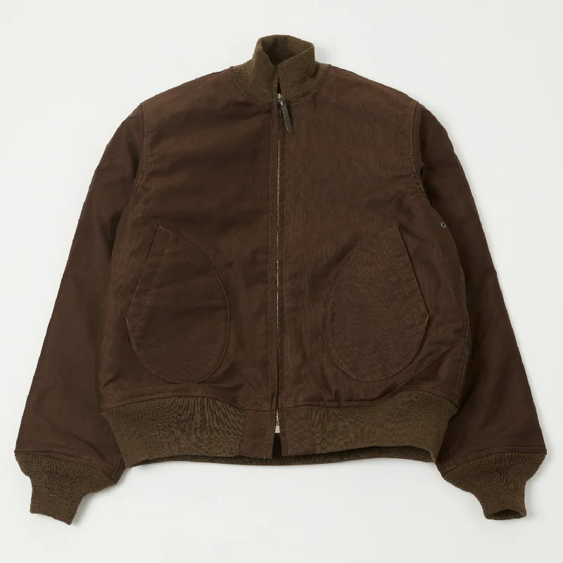 Trendy Jacket-Buzz Rickson's USN Deck Zip Jacket - Brown