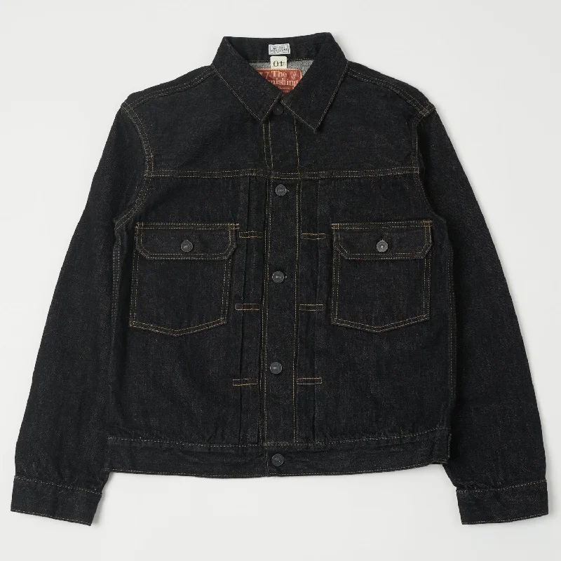 Adjustable Fit Jacket-Freewheelers 507B 'The Vanishing West' 14oz Type II Denim Jacket - Black