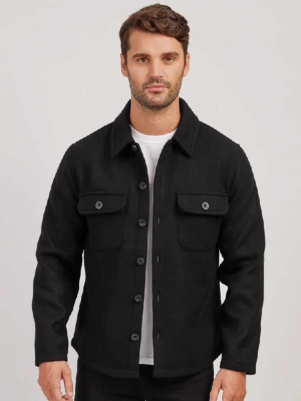 High-Tech Jacket-Oversized Wool Shirt Jacket