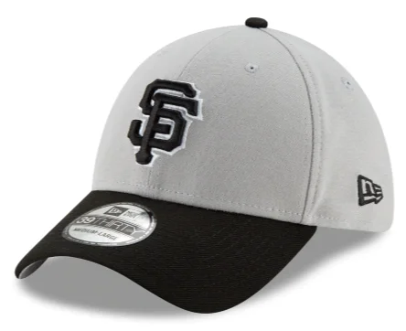 Athletic Cap-NEW ERA SAN FRANCISCO GIANTS TEAM CLASSIC 39THIRTY STRETCH FIT HAT-BLACK/GREY