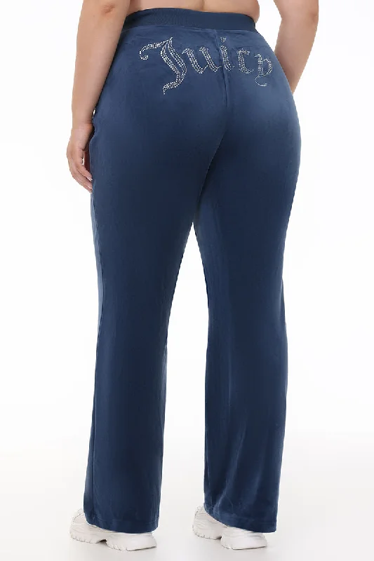 Comfy Lounge Pants-Plus-Size OG Big Bling Velour Track Pants